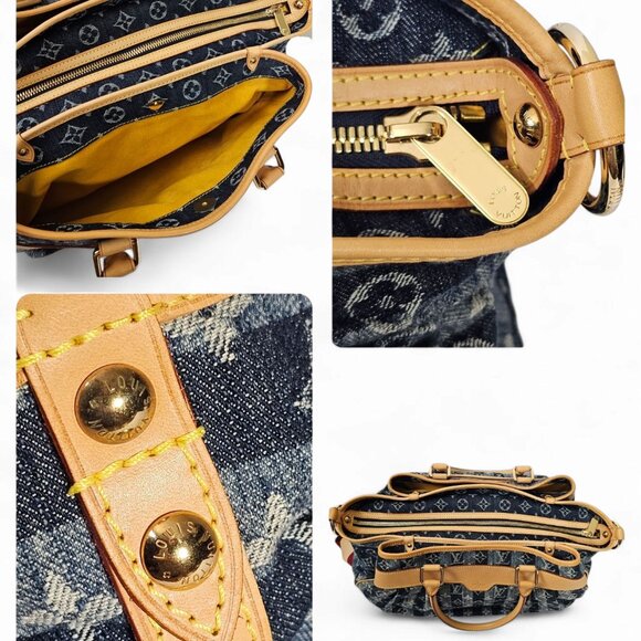 LOUIS VUITTON Monogram Denim Porte Epaule Raye Cabas GM Shoulder 2 Way Bag EUC - Picture 14 of 14
